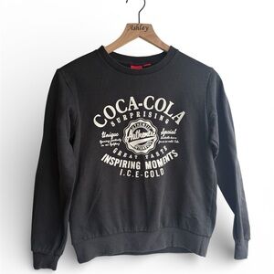 Coca Cola Black White Graphic Crewneck Sweater Size XS
